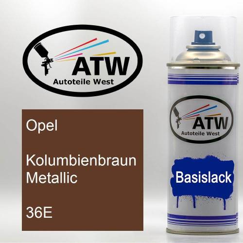 Opel, Kolumbienbraun Metallic, 36E: 400ml Sprühdose, von ATW Autoteile West.